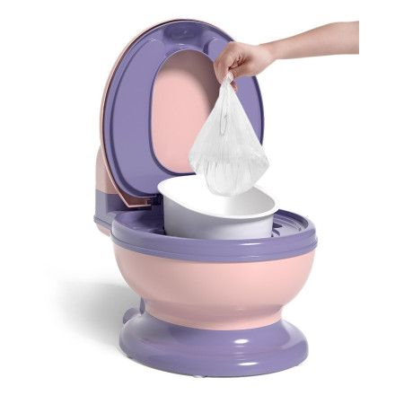 Olita Bebelusi, Cyrax, pentru Copii 1 - 8 Ani, Model Toaleta Adulti, Colac Moale PVC, Compartiment Detasabil, Cutie Depozitare Hartie, 34 x 32 x 19 cm, Roz/Mov