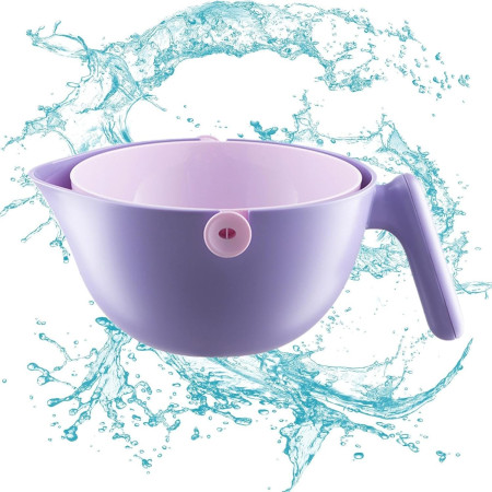 Bol cu Doua Straturi, Cyrax, pentru Fructe, Legume, cu Cos de Scurgere a Apei, 2L, din ABS+PP, 29.9 x 22.5 x 11.8 cm, Mov