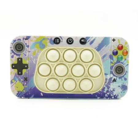 Jucarie interactiva tip consola pentru copii Cyrax, speed push whack-a-mole, joc de viteza pop it, material ABS/silicon, cu nivele, sunete si lumini, 15.5 x 7.6 x 5.3 cm, model culori, multicolor