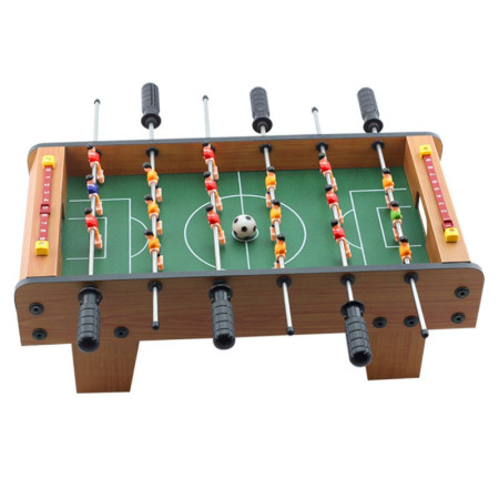 Masa de Fotbal cu Teren si 18 Jucatori Cyrax, 6 Manere, cu Tablou pentru Scor, din Metal, Lemn si ABS, 69 x 36.5 x 23 cm, cu Picioare, pentru copii/adulti