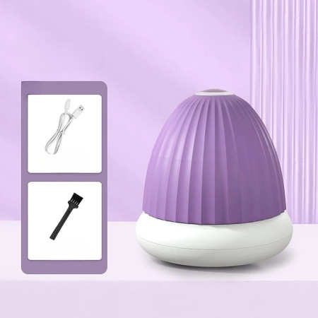 Aparat de Scame 2 in 1,  Curatare Haine si Lampa de Veghe, 3 Trepte, Incarcare Tip C, 4 W, 9 x 10 cm, Mov