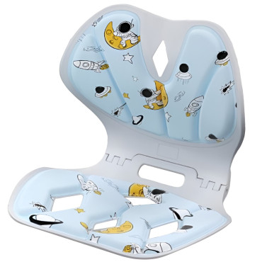 Suport pentru Scaun, Cyrax, pentru Corectarea Posturii, Portabil, Pliabil, Ergonomic, Ameliorare Durere, Respirabil, 35x32x30 cm, Marime L, Model Rachete, Albastru