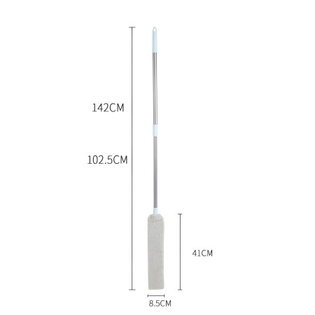Pamatuf pentru Curatat Praful,  Model Slim pentru Zone Greu Accesibile, Maner Extensibil, Laveta Microfibra Inclusa, Usor de Curatat, Albastru Gri