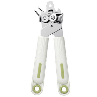 Desfacator de Conserve 3 in 1, Cyrax, Instrument pentru Deschis Conserve, Sticle, Otel inoxidabil, Simplu de Utilizat, Maner Anti alunecare, 21.5 x 4.7 cm Alb