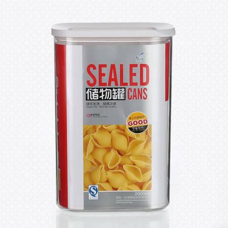 Cutie de Depozitare Alimente, Cyrax, 2L, Capac Alb, din ABS+Silicon, 14.5 x 9 x 22.2 cm, Transparent