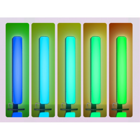 Lampa de Birou,  RGB Colorat, 14 LED, Putere 5V, Telecomanda cu 24 de Taste, Cablu USB, Negru, 25.5x4x3.5cm