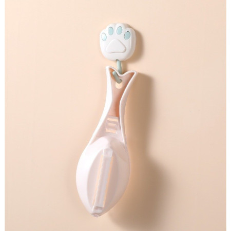 Curatator de Solzi de Peste, Cyrax, Manual, Forma Peste, cu Compartiment de Colectare, din Plastic, 15.5x5.5 cm, Alb