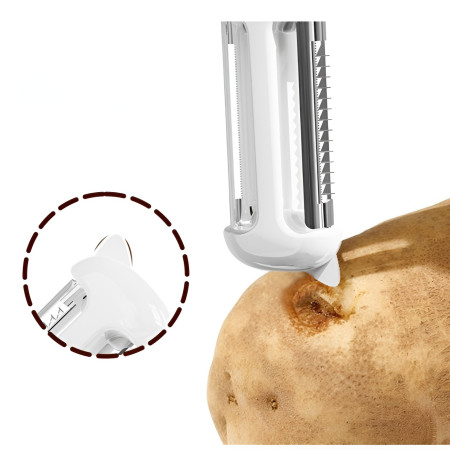 Cutit de Fructe Multifunctional, Cyrax, Razatoare, Curatator Fructe-Legume, Deschizator de Sticle, 18.1x3.8x2cm, Galben