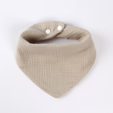 Baveta Triunghiulara, Cyrax, din Bumbac, pentru Copii 0-12 Luni, 33x32 cm, Rezistenta la Apa, Crem