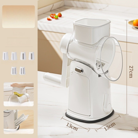 Razatoare Manuala, Cyrax, Rotativa cu Manivela, 6 Lame Interschimbabile, Anti-Stropire, 27 x 13 x 13 cm, Alb