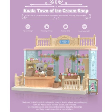 Set Casa de papusi, magazin de inghetata, cu mobilier si figurine, Cyrax