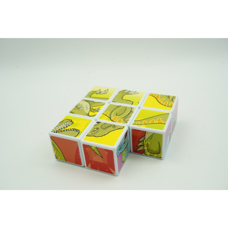 Cyrax Set inteligent de cuburi magnetice pentru copii, 8 piese, cutie depozitare, puzzle dinozauri, +3 ani, multicolor