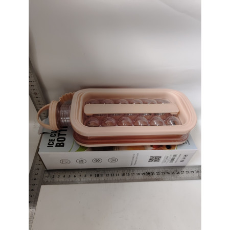 Forma pentru Gheata 2 in 1 Portabila, Cyrax, sub Forma de Sticla, Sfere, Diametru 3 cm, Multifunctional, 17 Bilute, 27.5 x 11.4 x 5.5 cm, Culoare Roz Pal