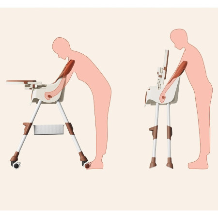 Scaun de masa pentru bebelusi si copii Cyrax, cu roti, telescopic, pliabil, masuta reglabila, suport picioare, scaun invelis piele artificiala, centura siguranta, spatiu depozitare, 97 x 73 x 65 cm, roz