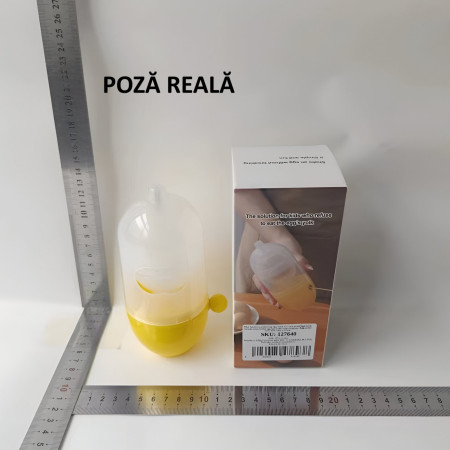 Mini Shaker Manual pentru Oua, Cyrax, pentru Galbenusuri si Albusuri, Mixer Amestecare, 15x6 cm, Galben