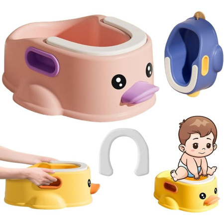 Olita pentru Copii, Cyrax, +1an, Portabila, Design Ratusca, Model Prietenos, Non-Toxic, Compartiment Detasabil, cu Maner, Usor de Curatat, Roz