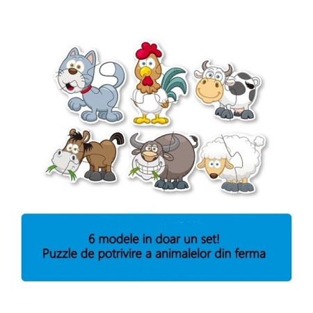 Set puzzle 6 animale, Cyrax, animalele de la ferma