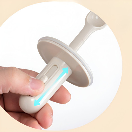 Recipient pentru Depozitarea Condimentelor, Cyrax, Borcan din Sticla, Capac si Lingura Incorporate, Uz Casnic, 300 ml, 7.1x7.1x14.8 cm, Gri