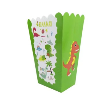 Set 6 Cutii de Popcorn, Cyrax, Colectia Dino Park, 9 x 13 cm, din Carton, Multicolor