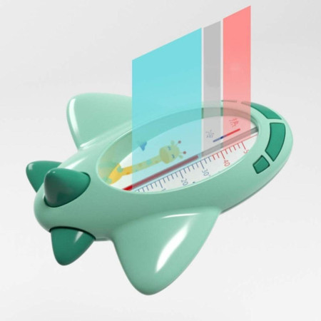 Termometru pentru Baie, Cyrax, Plutitor, Rezistent la apa, Multifunctional, Model Avion, 11x10x4 cm, Verde