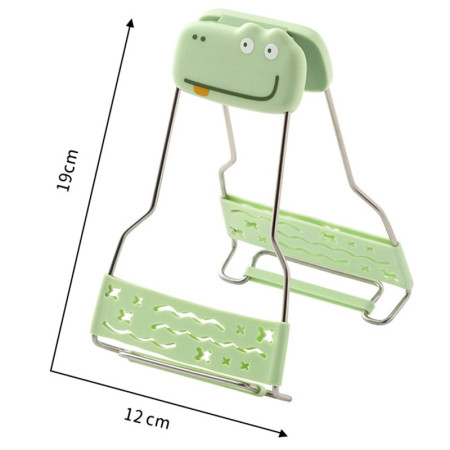 Clema pentru Boluri Creativa, Cyrax, Anti-Alunecare, din Silicon, de Uz Casnic, Rezistent la Temperaturi Inalte, Model Animat, 19x12 cm, Verde