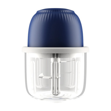 Tocator Electric pentru Bucatarie, Cyrax, Model Presa Electrica pentru Legume Fructe Carne Umpluturi Sosuri, Otel Inoxidabil, 14 x 10.5 x 10.5 cm, 350 ml, Albastru Inchis