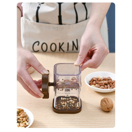 Dispozitiv de Zdrobit, Cyrax, pentru Alune, Nuci, Ciocolata, Manual, din ABS, 10 x 7.2 cm, Maro