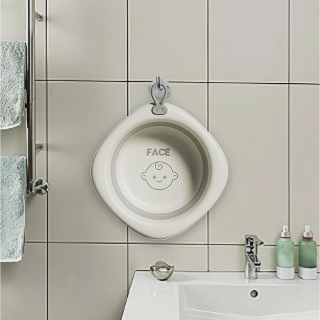 Cada Pliabila pentru Baie pentru Copii, Cyrax, Cadita pentru Bebelusi, Model Romb pentru Fata, Gri, 31.5x31.5x3.5 cm, 3L