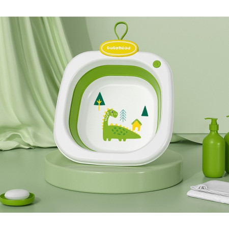 Lavoar Pliabil, Cyrax, pentru Copii 1-8 Ani, Model Animat, din PP+TPE, 32x29x10 cm, Verde