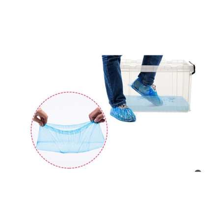 Set 100 Huse de Pantofi Impermeabile de Unica Folosinta,  Universale, Albastre, pentru Zile Ploioase