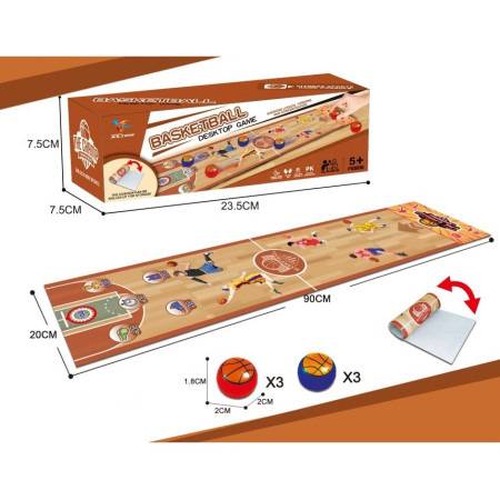 Joc Interactiv, Cyrax, Covor de Basket 90 x 20 cm, 1-4 Jucatori, +5 Ani, 6 Mingi Incluse, Maro