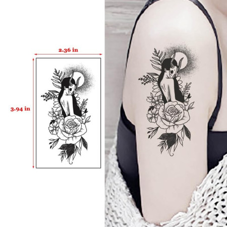 Set 30 Tatuaje Temporare, Cyrax, pe Baza de Apa, Model 4, Negru