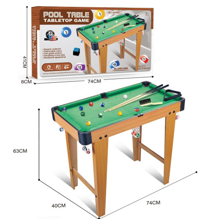 Masa de Biliard, Cyrax, cu Picioare, +6 Ani, 74 x 63 x 40 cm, din Lemn/ABS, Maro/Verde