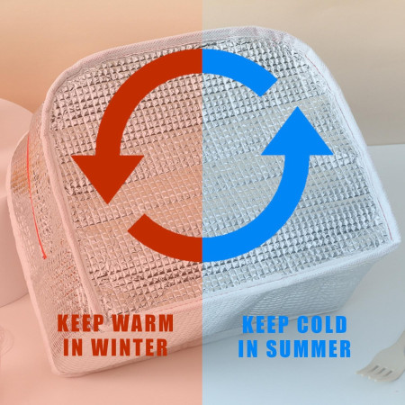 Geantă Frigorifică, Cyrax, cu Desene Animat, Portabilă pentru Copii, de Prânz, din Pânză Oxford, 22x14x19 cm, Model Pinguin, Albastru