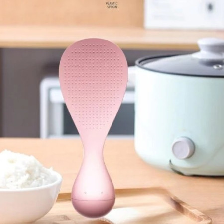 Lingura de Orez Termorezistenta, Cyrax, Roz, cu Baza Antialunecare, Perfecta pentru Preparare si Servire