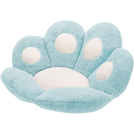 Perna Decorativa,  Model Laba de Pisica, din Plus, pentru Scaun/Canapea/Podea, 80 x 70 cm, Albastru Deschis