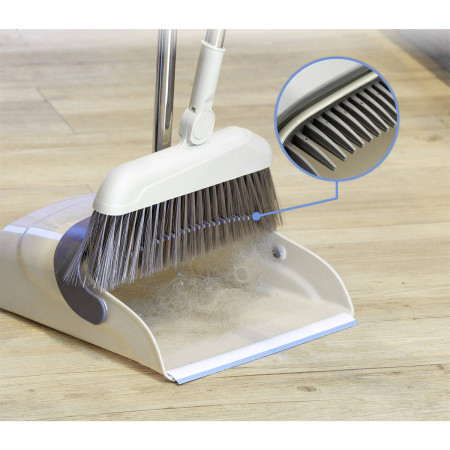 Set matura si faras cu coada,  Pentru uz casnic, Plastic/Otel, Maro/Bej, Depozitare verticala, 26x25.5x83 cm