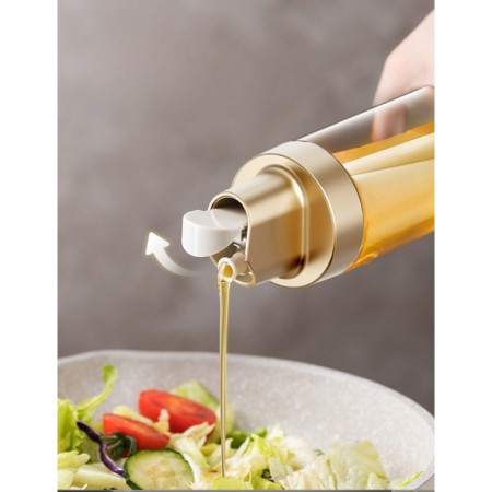 Dispenser pentru Ulei, Cyrax, Deschidere si Inchidere Automata a Rezervorul, cu Inductie Gravitationala, 500 ml, 26.1x6.2x6.2cm, Gri