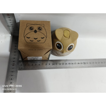 Suport pentru Scobitori, Cyrax, Model Bufnita, Multifunctional, 8.3x7.8 cm, Portocaliu