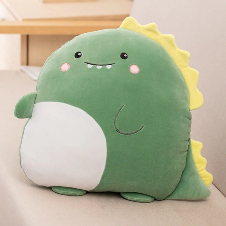 Patura 2in1 pentru Pat sau Canapea,  Model Jucarie Dinozaur cu Spatiu de Depozitare Patura, Microfibra, 1x1.7 m, Verde