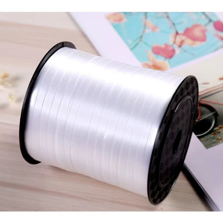 Panglica pentru Baloane, Cyrax, Rola de 200 de Metri, din Rafie, Alba