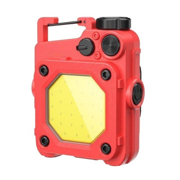 Lanterna Mini de Buzunar Tip Breloc,  Incarcare prin USB Type C, Multifunctionala, pentru Exterior, Camping, Alpinism, Ciclism, Mini Lanterna Elvis, 6.1 x 5 x 2.5 cm, Lumina Puternica, Culoare Rosu