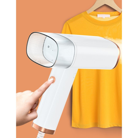 Aparat de Calcat Vertical Portabil cu Abur,  Putere 1000W, Rezervor de 100 ml, Priza, Functie Anti Calcar si Auto Curatare, Pliabil, 15x17x7.5 cm, Alb