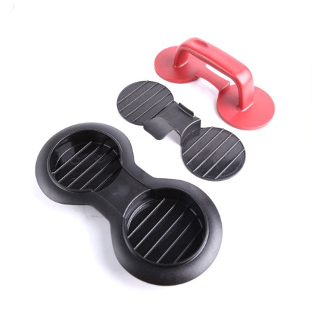 Cyrax Presa dubla pentru hamburgeri 2 in 1, forma si presa, cu maner, material ABS, 20x10 cm, 140 g, negru