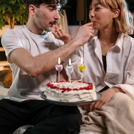 Lumanare de Tort, Cyrax, Model Inima, Party, 8.5 x 3 cm, Auriu