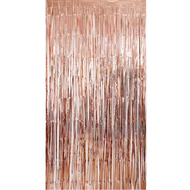 Perdea Franjurata, Cyrax, Model Decor Petrecere, pentru Fundal de Poze, Amenajare Colorata a Petrecerii, Dimensiune 100x200 cm, Roz Auriu