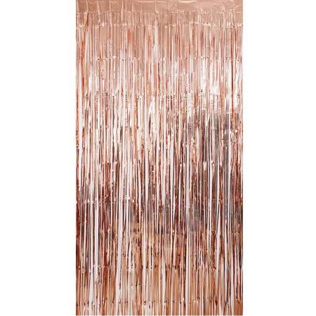 Perdea Franjurata, Cyrax, Model Decor Petrecere, pentru Fundal de Poze, Amenajare Colorata a Petrecerii, Dimensiune 100x200 cm, Roz Auriu