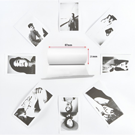 Mini Imprimanta Foto Portabila, Cyrax, 5 Role de Hartie Termica, 5 Role Autocolante, 3 Role Colorate, Pixuri, Incarcare USB, Model Pisica, Alb Verde