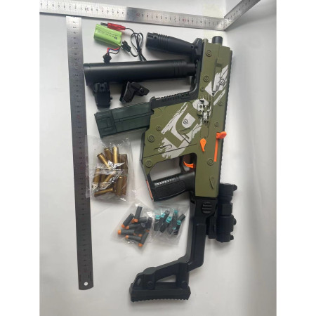 Pusca de Jucarie Cameleon Ultrarealista, Cyrax, cu Luneta, 20 de Proiectile din Spuma Moale, 10 Cartuse, 80 cm, 8 ani+, Verde