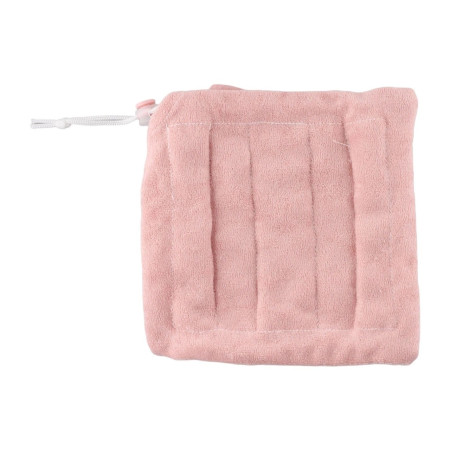 Prosop de Baie,  2in1, cu Burete din Plasa, 17 x 17 cm, Roz